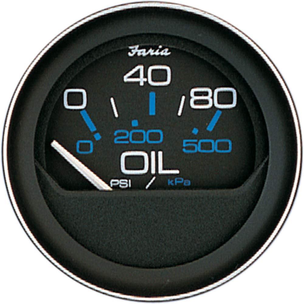 Faria Beede Instruments Faria Beede 13002 Coral Oil Pressure Gauge (80 PSI) - 2"", Black
