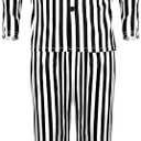 Halloween Black and White Striped Suit for Men Adults Kids Comedy Horror Movie Character Costume Scary Halloween Outfits S
