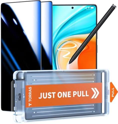 TORRAS for Samsung Galaxy S25 Ultra Privacy Screen Protector [Military-Grade 9H+ Aerospace Tempered Glass] [One-Pull Installation] Anti Spy Screen Protector Samsung Galaxy S25 Ultra 6.9″ (2 Pack)