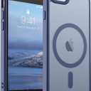 SUPFINE Magnetic for iPhone SE Case 2022 (3rd)/2020 (2nd), iPhone 8 Case (Compatible with MagSafe) (Military Grade Drop Protection) Slim Translucent Matte Phone Case,Lavender Gray