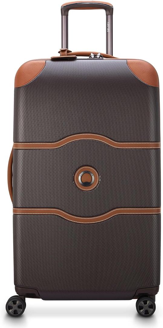 DELSEY PARIS Chatelet Air 2.0 - Hardside Checked Luggage Trunk 26 Inch - TSA Lock- 360° Spinner Wheels - Polycarbonate Travel Suitecase, Chocolate Brown