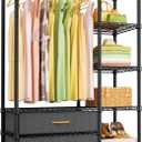 Ulif F3 Heavy Duty Clothes RackWith Fabric DrawersFreestanding Clothing Racks for Hanging ClothesAdjustable Closet Organizer SystemPortable Garment Rack 40" W x 15" D x 72" HMax Load 700LBSBlack