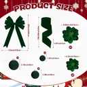 26 PCS Christmas Velvet Ornaments Decor Kit - Tree Toppers Bow, Ribbon, 12 Flocked Christmas Balls & 12 Artificial Magnolia Flowers for Green Holiday Xmas Tree Decorations (Green)
