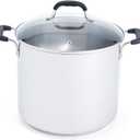 T-fal Specialty Stainless Steel Stockpot 12 Quart Oven Safe 350F Pots and Pans, Cookware Silver (12 Quarts)