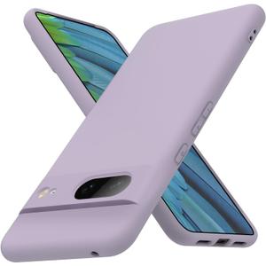 for Google Pixel7 Case,[Silky Touch Premium Liquid Silicone][Camera Protection] [Soft Anti-Scratch Microfiber Lining],Slim Soft Shockproof Phone Case,Light Purple 11-px7-06