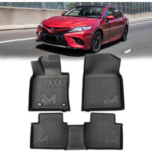 TPE Automotive Floor Mats Custom for 2018-2024 Toyota Camry (Not Fit Hybrid or AWD), All Weather Cover Protection Waterproof Black Floor Liner Front & Rear Row Full Set Car Mats, 3PCS