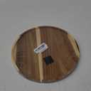 11.5 Inches Candle Holder Tray Home Decor, Round Wood Tray for Coffee Table, Small Wooden Serving Decorative Trays for Home