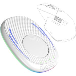 Undetectable Mouse Jiggler,Ultra-Thin & Silent Mouse Mover with Timer,Driver-Free Mouse Wiggler Device with ON/Off Switch,Breathing Light to Keeping The Computer Active (White)