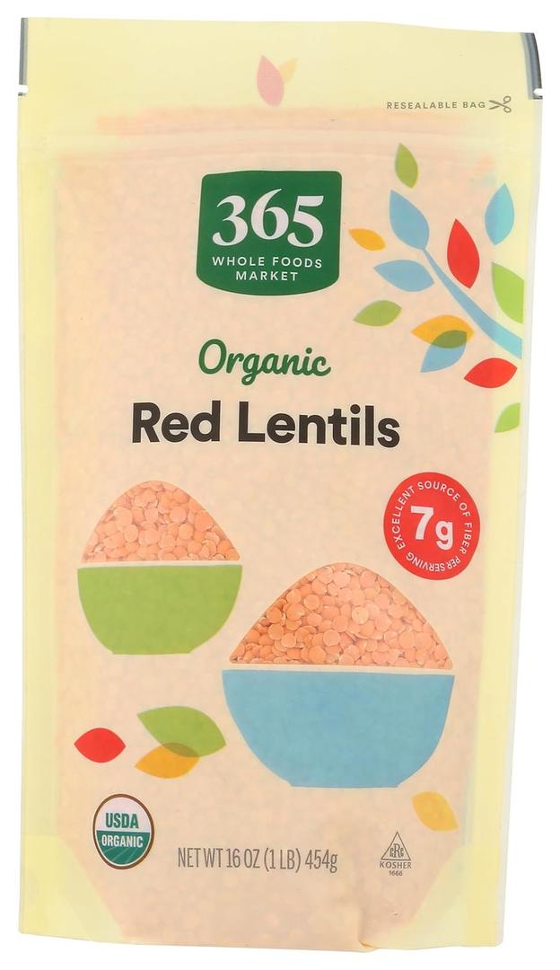 365 by Whole Foods Market, Organic Red Lentils, 16 Ounce