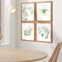 Art3d Framed Wall Art Set of 4 for Wooded Aesthetic Wall Decor for Living room Kitchen Hallway Bedroom, Green Plant Picture Frame, Neutral Botanical Wall Prints (11 x 14", Brown)