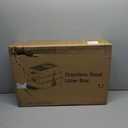 Enclosed Stainless Steel Cat Litter Box with Lid, Large High Sides Metal Litter Box, Metal Covered Litter Pan with Scoop, Metal Litter Pan Tray, Anti Urine Leakage, Easy Cleaning (Khaki)