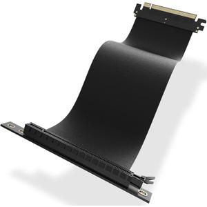 AsiaHorse New PCIE 3.0 16x High Speed Flexible Extender Riser Cable Card Extension Port Adapter 200mm(90 Degree Angle Black)