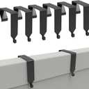 6 PCS Over The Door Hook Office Cubicle Hangers Cubicle Walls Hooks,Universal Panel Partition Metal Hooks for Hanging File Bins, Keys, Whiteboard, Black (6 pieces Black (Pack of 1))