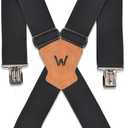 WELKINLAND Elastic Suspenders for Men - Heavy Duty Work Suspenders with Clips (XXL)