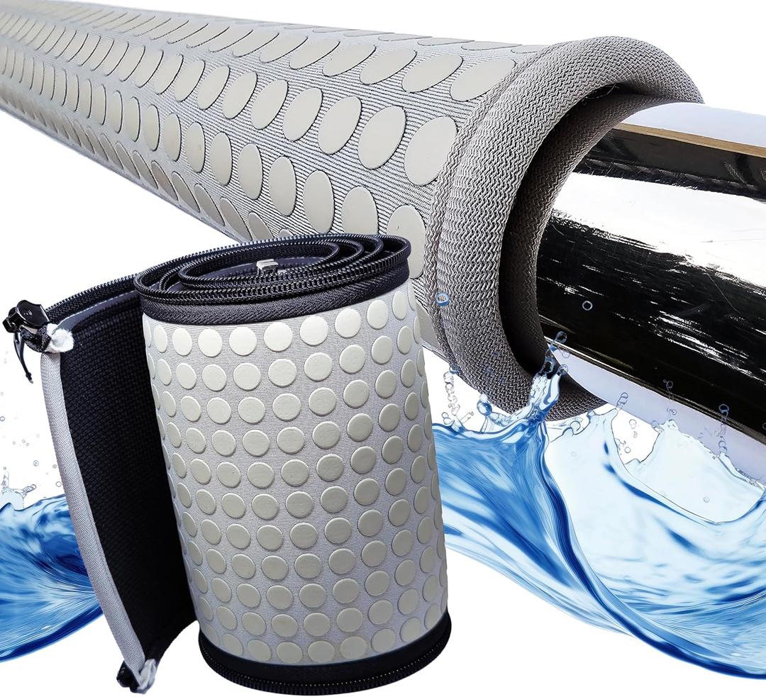 Swimming Pool Handrail Cover - 8 Feet Neoprene Zippered Pool Handle Covers, Slip Resistant Hand Grip Rails for Inground Pool Entry, Railing Sleeves for UV Radiation Protection & Fading