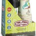PaperMade Disposable Insulated 12 Oz, 14 Count To Go Designed Hot Cups With Black Dome Lids, For Drinking Coffee, Tea, Or Any Hot Beverage, Throw Away, Travel, Spill Free