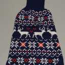 KOOLTAIL Christmas Dog Sweater, Cold Weather Pullover Classic Knitwear, Reindeer Snowflake Pattern Thick Warm Winter Pet Clothes, Cable Knit Sweaters for Small Medium Large Dogs Boy Girl, Navy Blue M