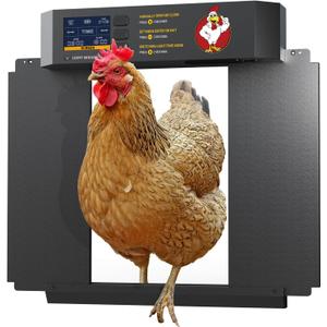CKAIJHIEG Chicken Coop Door, Automatic Chicken Coop Door Opener, Large LCD Display with Timer & Light Sensor, Anti-Pinch Protection