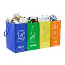 4 PCS Separate Recycling Waste Bin Bags,Reusable Waterproof Waste Baskets for Kitchen Office Home,Indoor Recycle Bins Waste Trash Sorting Organizer