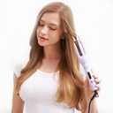 Automatic Curling Iron-Hair Curler Automatic Rotating Wand-Four Speed Temperature Adjustment,-Diameter 28mm- Comes with 1 Hair tie and 2 Hair Clips (Purple)