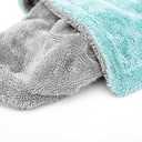The Rag Company, The Liquid8r, Absorbent 70/30 Blend Microfiber Drying Towel for Cars, Trucks, and SUVs, Safe for Detailing, Scratch-Free, Twist Loop, 1100 GSM, 20x24 Inches, Aqua Blue/Grey