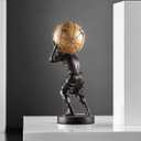 FUNSXBUG 17 Inch X-Large Atlas Holding World Greek God Statue Sculpture Collectible Figurine Home Decor Living Room Desktop Decoration