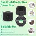 Stove Knob Safety Covers for Child Baby Proofing Kitchen Oven Knob Locks Universal Gas Burners Childproofing (5-Pack) (Black - Translucent)