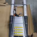 JADDUO Telescoping Ladder,27.9 FT Extension Ladder,Aluminum Lightweight Telescopic Ladder with 2 Triangle Stabilizers, Telescoping Attic Ladders RV Ladders for Travel