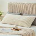 BEDELITE Body Pillow Cover with Zipper Closure, Decorative Boho Fleece Pillowcase 20 x 54 Inches, Luxury Fluffy Plush Long Body Pillow Pillowcase for All Seasons(Beige-Boho)