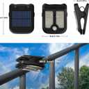 Tryme Small Solar Lights for Chain Link Fence Outdoor Motion Sensor Clip on Solar Lights for Garden Gate Deck Step Patio Camping 4 Pack