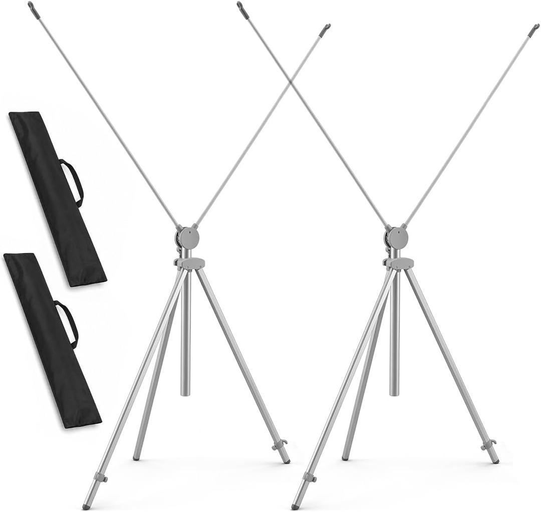 QWORK X Banner Stand 2 Pack, Adjustable Poster Display Stand Fits 23" to 32" Width and 63" to 78" Height – Portable Retractable Holder with Carrying Bag for Trade Shows, Exhibitions