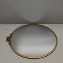 Vintage Round Gold Wall Mirror Bathroom Vanity Mirrors Decorative Antique Metal Ornate Circle Mirror, Baroque Home Bow Decor for Dressing Table,Bedroom,Living Room,Hallway (21.1"L x 19.7"W)