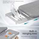 SONGMICS Ironing Board, Retractable Iron Rest, Foldable Iron Board, 43 x 13 Inches, Space-Saving, Height Adjustable, Padded with Cover, Hook, Dove Gray ULLB003GD02S