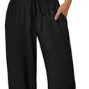 Trendy Queen 2 Piece Matching Summer Lounge Set Womens Side Ruching Top Wide Leg Pants Sets with Pockets M