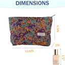 Travel Makeup Bag Zipper Pouch Fashionable Print Design, Spacious Cosmetic Bag Can Also Purse Organizer Pouches（Purple print）