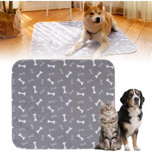 Puppy Pee Pads for Dogs, Washable Puppy Pad with Pheromones, Reusable Puppy Pads Washable for Dogs & Cats, Durable Leak-Proof & Anti-Slip Pet Training Pads for Home & Travel (Grey, L: 32" × 35")