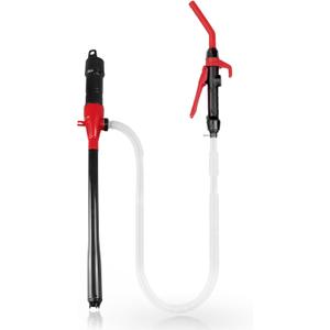 FUELIO Gas Transfer Pump Battery Powered - Fuel Transfer Pump with Nozzle - Battery Operated Gas Pump With 3 FT Long Hose 2.2 GPM Transfer Pump For Water Kerosene Gas Can