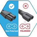 Tv Power Cord 12Ft Cable for Samsung LG TCL Sony: Apple Tv Insignia Sharp Toshiba JVC Hisense 4k 8k UHD Crystal Tizen Smart Roku Google Quantum Panasonic HDR LED QLED 2 Prong UL Listed