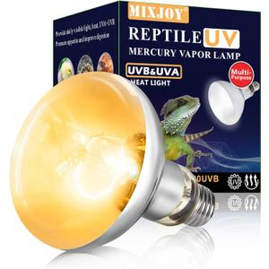 MIXJOY 100W Reptile Heat Lamp Bulb Full Spectrum UVA UVB Sun Light for Reptile and Amphibian Use