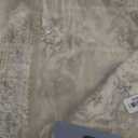 vivorug Beige 5x7 Area Rugs - Ultra-Thin Washable Rug with Non-Slip Backing, Ideal for Living Room, Bedroom, Kitchen Floor Carpet - Vintage Floral, Easy Clean, Durable, Low Pile