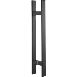 TOGU TG-6018 24 inches Solid Standoffs Heavy-Duty Commercial Grade-304 Stainless Steel Push Pull Door Handle/Barn Door Pull Handle/Glass Pulls, Matte Black Finish