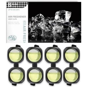 Car Air Freshener Vent Clips, 8 Pack, Provides Long-Lasting Scent, Up to 240 Days, Odor Eliminator (Ice Scent)