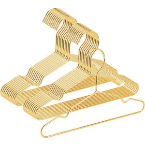 VWV Gold Hanger, 20 Pack 9.84 Inch Kids Baby Metal Hanger, Sturdy Baby Hangers for Wardrobe, Space Saving Toddler Hangers