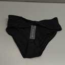 Tempt Me Women Twist Bikini Bottom Moderate High Cut Bathing Suit Bottoms Ruched Swimsuit Bottom (Large, Black)