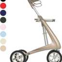ByACRE Carbon Ultralight Rollator Walker - World's Lightest Carbon Rollator - Only 10.6 lbs | Indoor and Outdoor Use | Foldable with seat and Easy to Travel with (Champagne Gold, Wide Track) | World's Lightest Carbon Rollator Walker with Seat for Seniors, Foldable Mobility Aid, Indoor and Outdoor Use