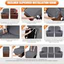 VANSOFY Recliner Cover, 3-Pieces Stretch Reclining Couch Covers with Pockets Reclining Sofa Slipcovers 3 Seater Soft Washable Furniture Protector for Dogs Cats(Dark Gray)