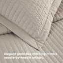 Bedsure Quilts Queen Size - Queen Quilt Bedding Set Bedspread Coverlet Comforter, Lightweight Neutral Striped Bedding, 3-Piece Set with 90"x96" Coverlet & 2 Pillow Shams, All-Season Soft Microfiber