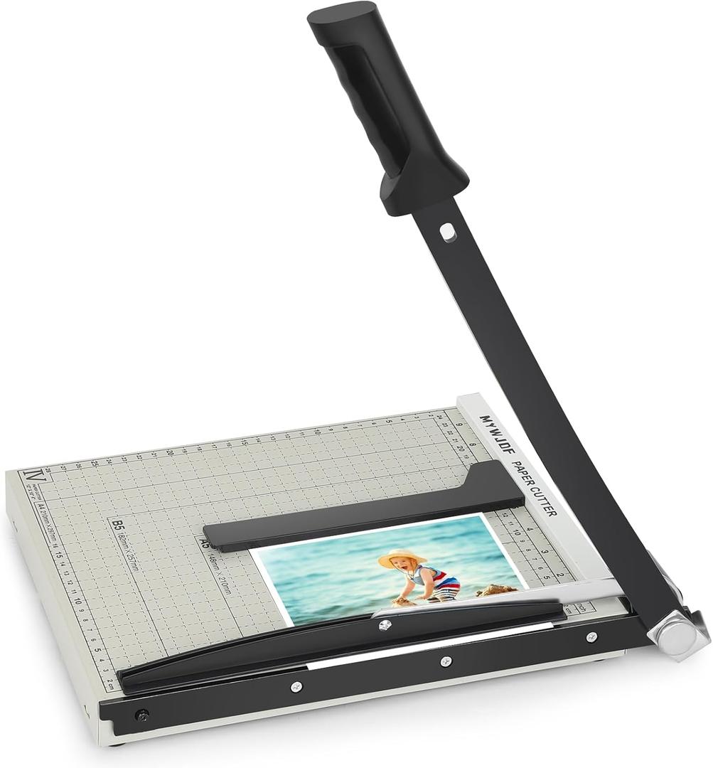 Paper cutterGuillotine Paper CutterGuillotine Paper Cutter Accurate Cutting with Safety Guard,8 Sheets Capacity,Magnetic Guide,Heavy Duty Metal Base, Perfect for Cardstock,Cardboard,Vinyl,Crafts
