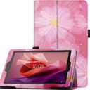 Famavala Folio Case Cover Compatible with 7-inch Tablet, Lightweight and Slim, not fit for LG S7 2019 Release Tablet (Pink Flower)