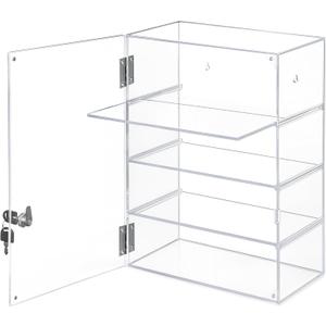 Acrylic Display Case with Lock  Acrylic Storage Chest for Figures, Collectibles, Jewelry, Expensive Items & More  Secure and Organized Storage (Removable Shelves-A)